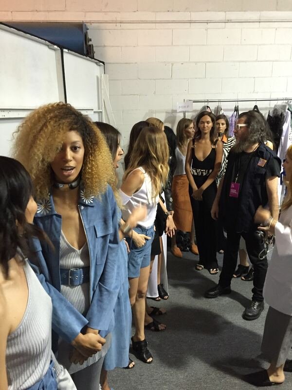 Models backstage before the show