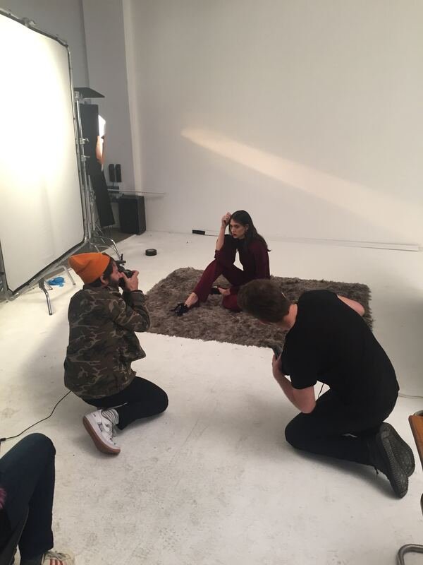 Setting up the lookbook shoot
