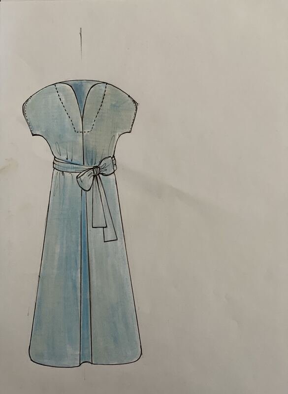 Sketch, belted wrap dress